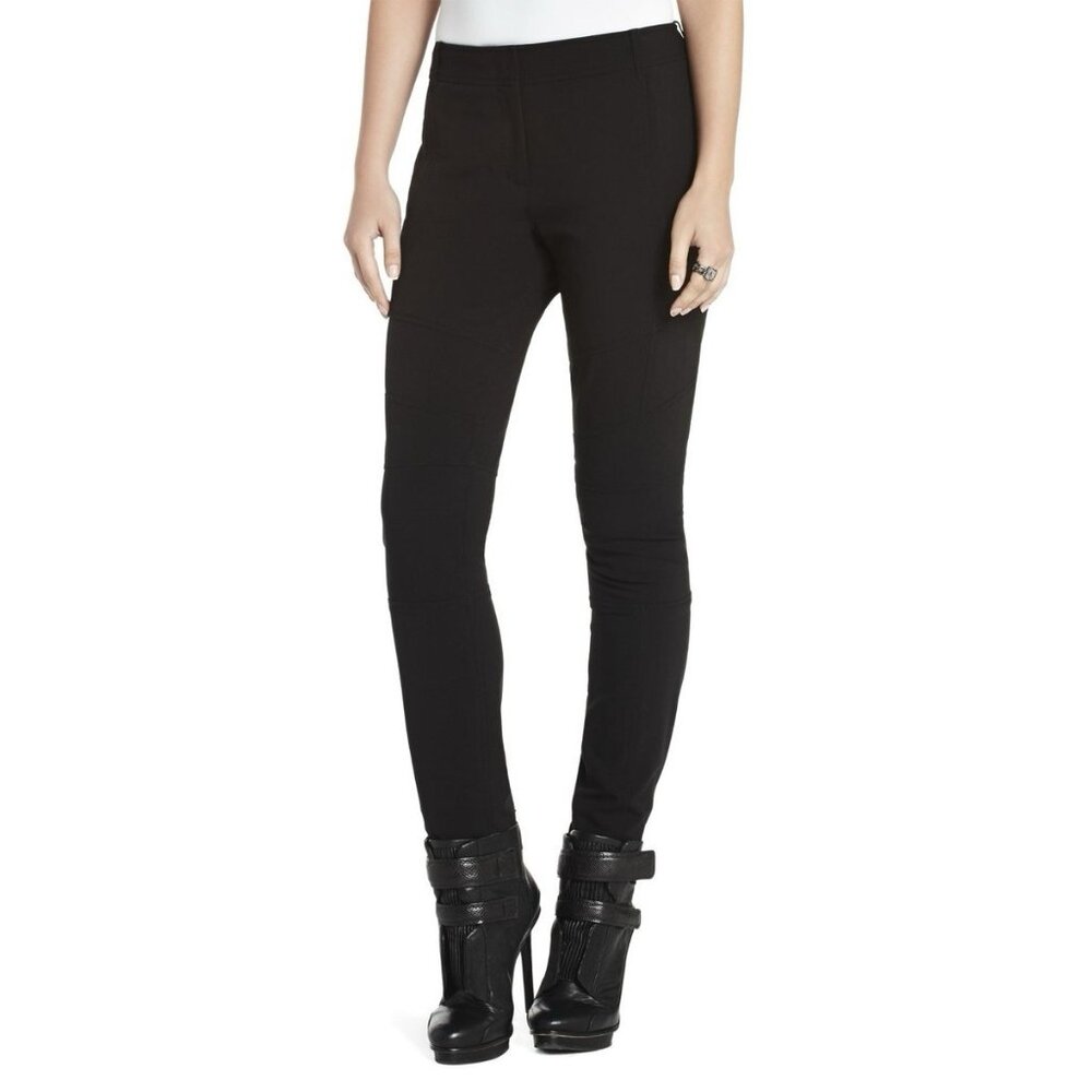 BCBGMAXAZRIA BLACK PAXTON MOTO PANTs Robbed Black Small Inseam 31”